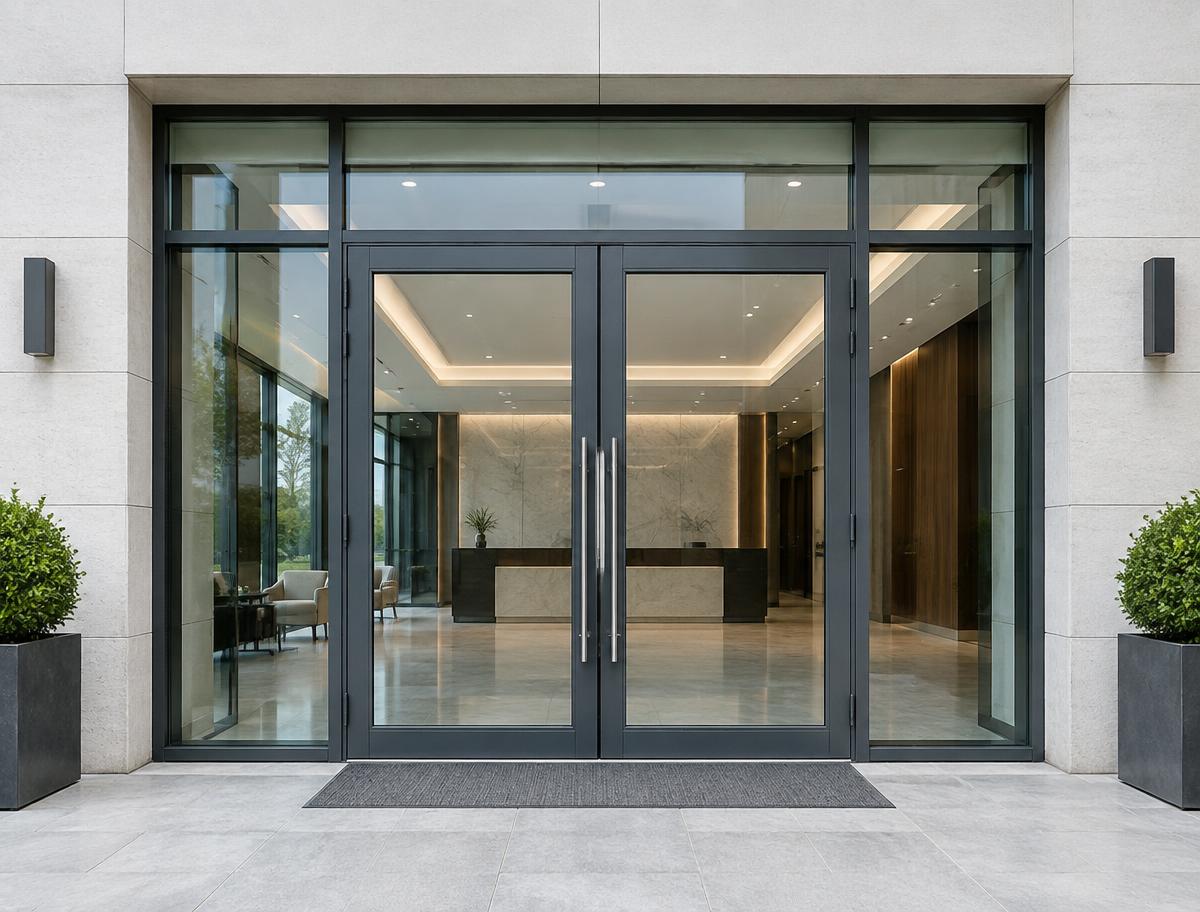 Commercial entrance glazing