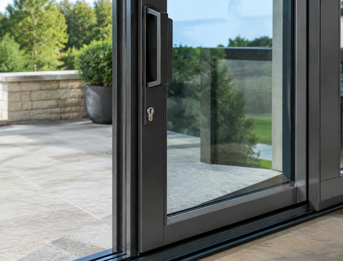 Patio door hardware detail